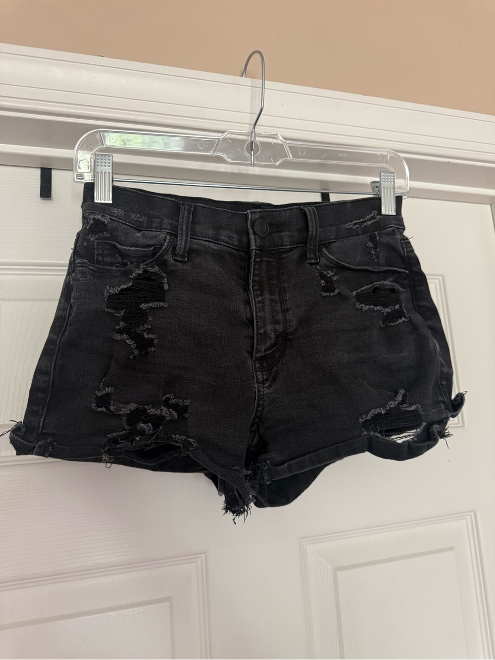 So Ripped Black Denim Shorts